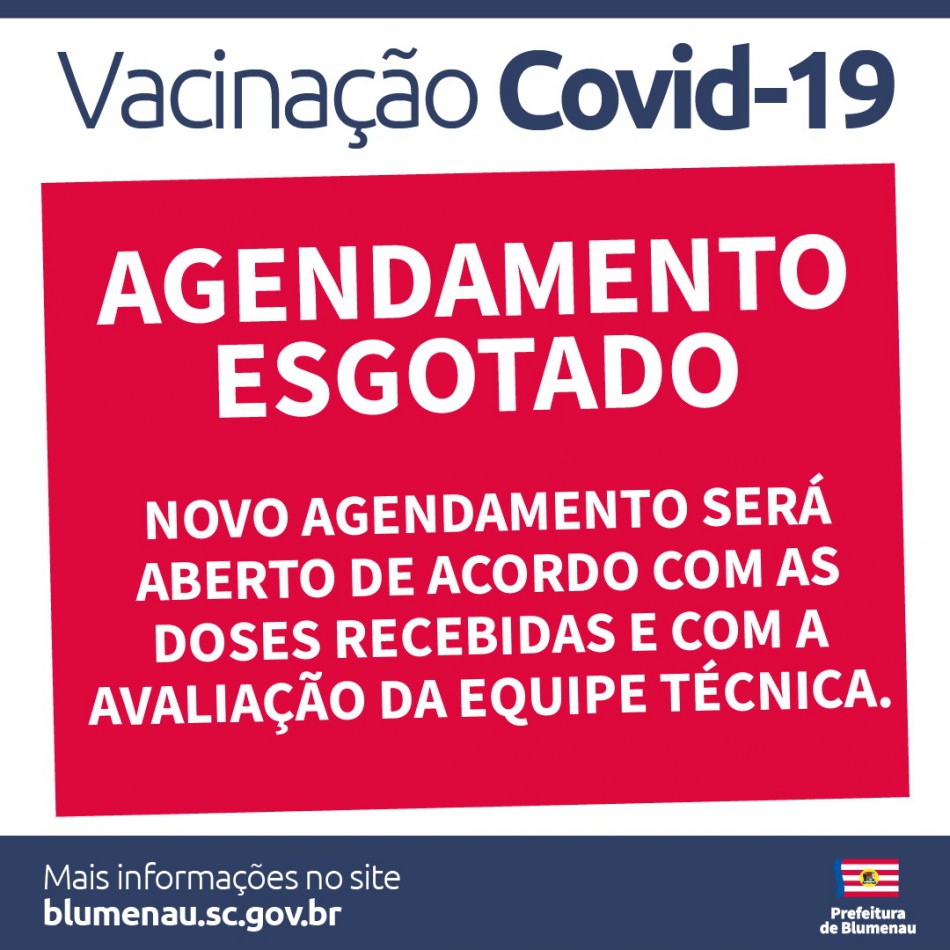 Vagas de vacinação contra a Covid-19 na segunda-feira, dia 28, são preenchidas em Blumenau