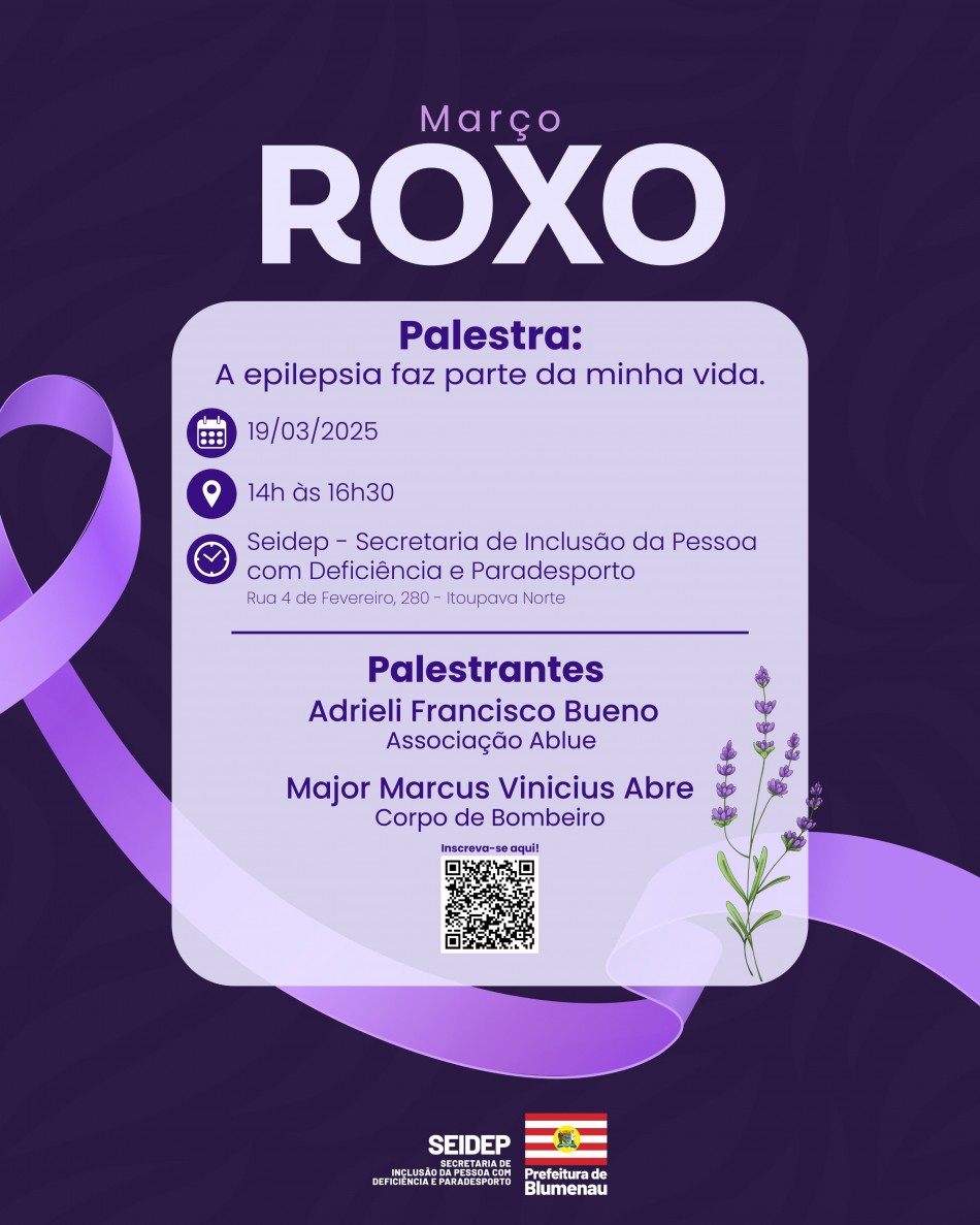 Março Roxo: Blumenau promove roda de conversa sobre epilepsia