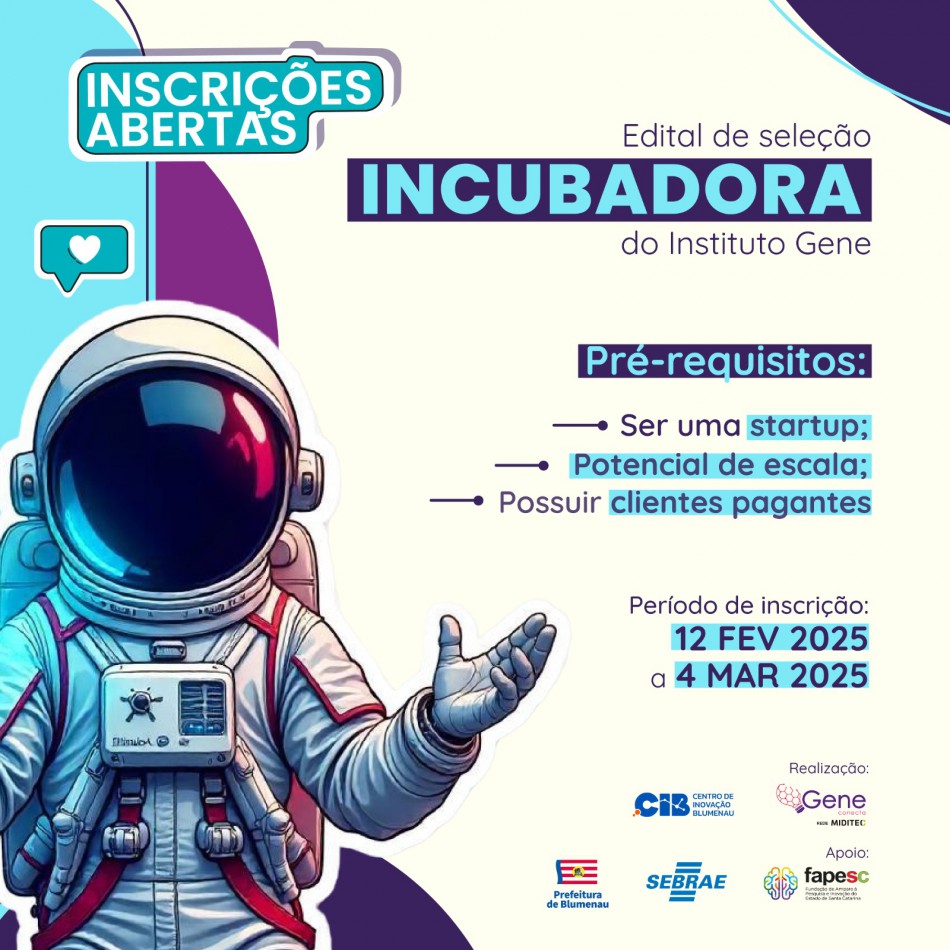 Programa de incubação apoiado pela Prefeitura de Blumenau seleciona startups
